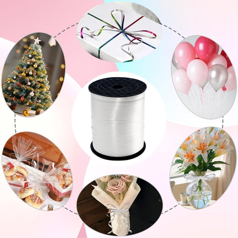 weizedm 500 Yard Premium White Curling Ribbon,White Curling Ribbon,Curling Ribbon for Gift Wrapping, Balloon String,Balloon Ribbon, Gift Ribbon for Baby Shower，for Gift Wrapping, Party Decoration - Image 5